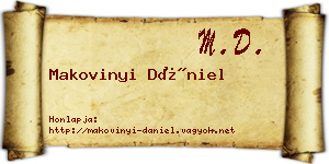 Makovinyi Dániel névjegykártya